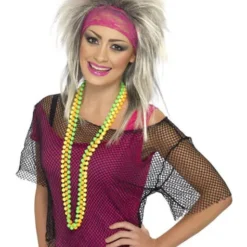 80er Jahre Netz Shirt Schwarz