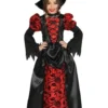 Gothik Vampirin Kostüm Rot-schwarz Für Mädchen