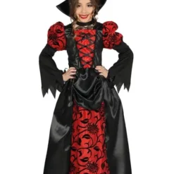 Gothik Vampirin Kostüm Rot-schwarz Für Mädchen