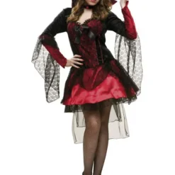 Vampirin Kostüm Mit Schwarzem Mull Für Damen