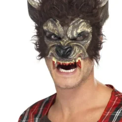Werwolf Halbmaske Mit Blutigen Zähnen