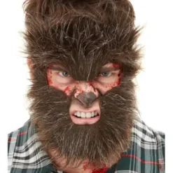 Werwolf Maske Mit Haar Für Erwachsene